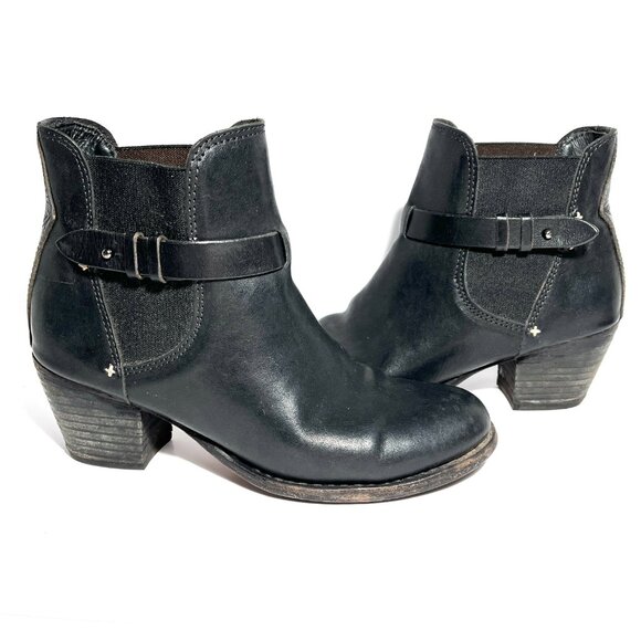 RAG & BONE Durham Black Leather Stretch Chelsea Ankle Booties Boots - Picture 3 of 12